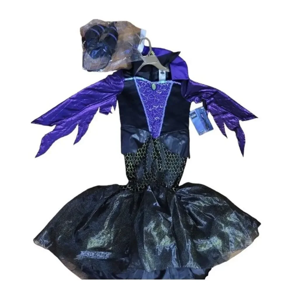 Disney Villains Maleficent Girl's Dress Halloween Costume & Headpiece SZ M
